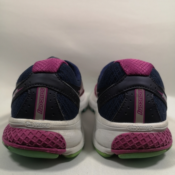 Women's Saucony Running Shoes, 8mm Offset Ride 9, Size 9.5US Pink-Purple & Navy - Picture 5 of 8